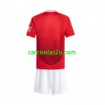 Camisolas de futebol Manchester United Criança Equipamento Principal 2024/25 Manga Curta